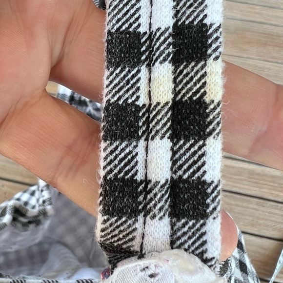 VTG Carter’s Gingham Bib Overall Jumper 18 Mo German Flair Ribbon Lace Fleece - Picture 16 of 16